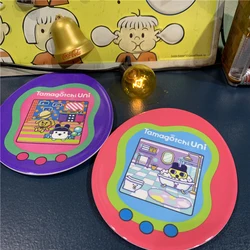 Genuine Original Bandai Cartoon Tamagotchi Resin Plate 15cm Eco-friendly Cute Kawaii Fruit Snack Dish Animation derivative Gifts