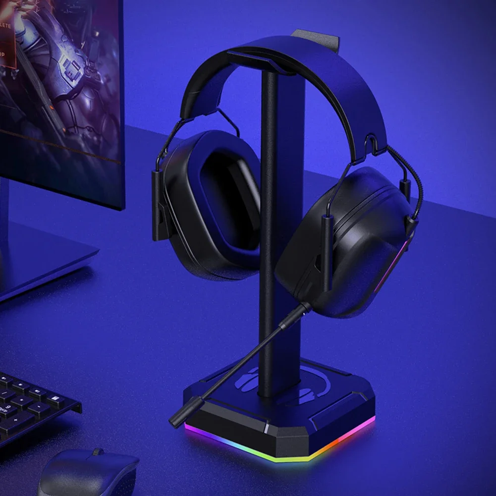 Kopfhörer halterung Ständer RGB Hintergrund beleuchtung Gaming Headset Halter Display Rack Aluminium legierung Desktop Kopfhörer Kleiderbügel vertikale Halterung