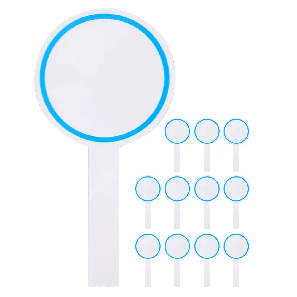 

12pcs Single Sided Handheld Whiteboard Reusable Dry Erase Paddle Portable Scoreboard For Voting Auctions Teachers Students
