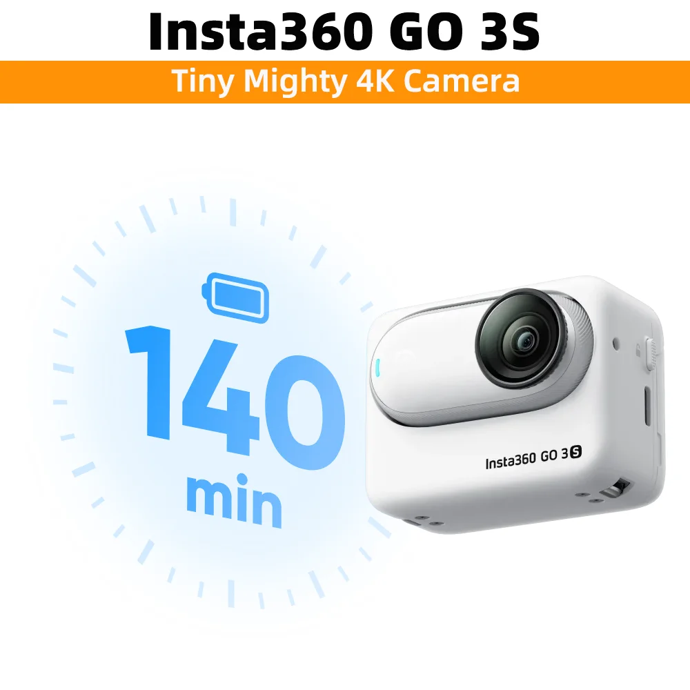 Imagem -02 - Câmera Insta360 go 3s à Prova Dágua 4k Preto Meia-noite Branco Ártico 140min 39g Novo Lançamento em Stock