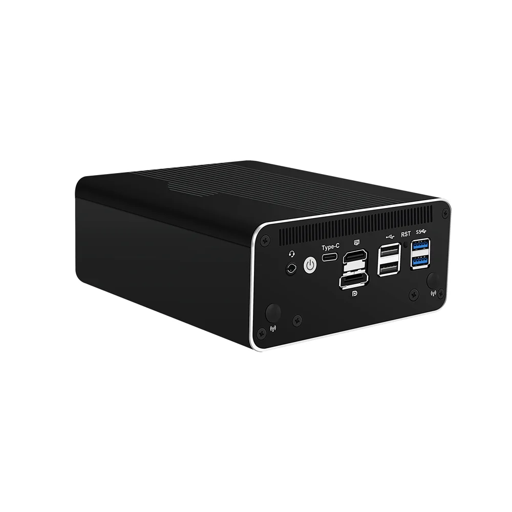 HUNSN alat Micro Firewall, PC Mini, Router PC,Core I3/I5/I7, RJ51,8 x 2.5GbE I226-V, HDMI, DP, tipe-c untuk Data/Tampilan