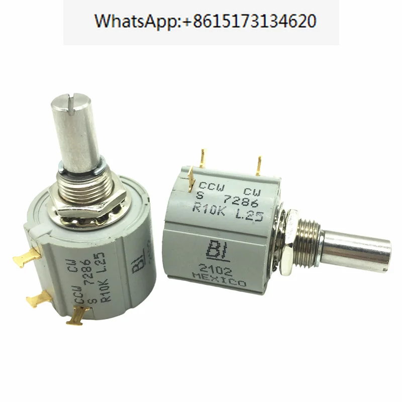 2 pieces Authentic American BI precision multi turn winding potentiometer 7286 R10K L.25 Ten turns Origin MEXICO