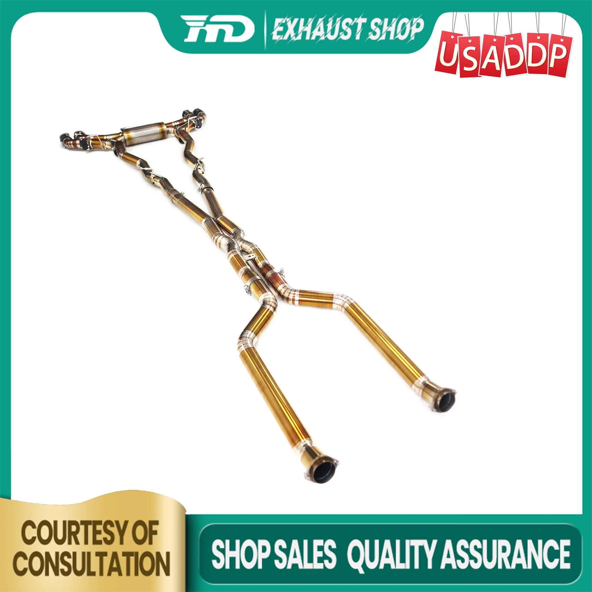 Catback لسيارات BMW M5 G90 صمام إلكتروني يبدو جيدًا كاتم الصوت Ti نظام العادم نصائح تركيب غير مدمر