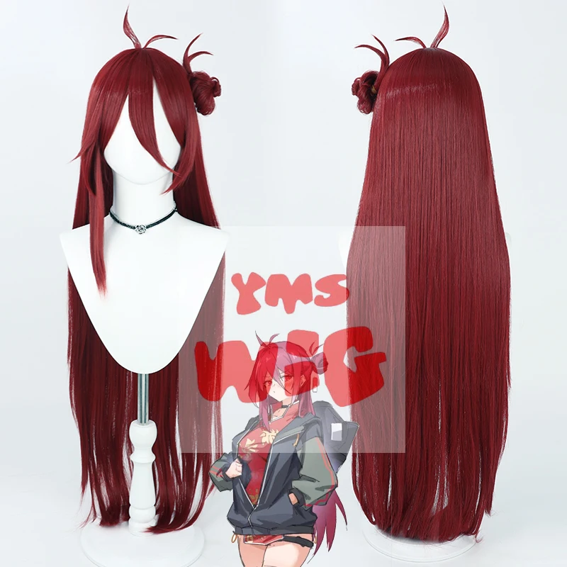 

Blue Archive Kayama Reijo Cosplay Wig 100cm Long Red Heat Resistant Synthetic Hair Halloween Party Role Play Carnival + Wig Cap