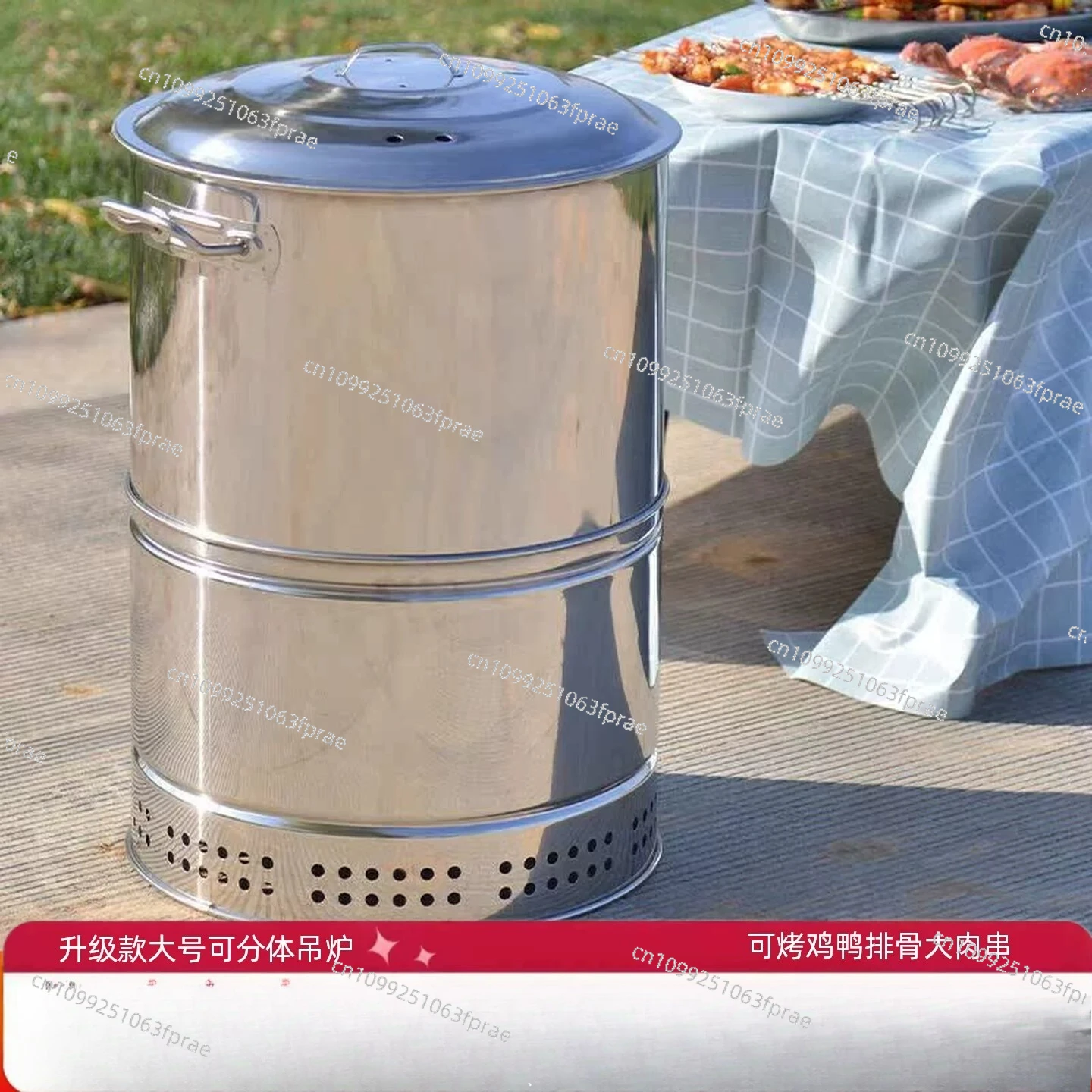 

Stainless Steel Smokeless Hanging BBQ Grill, Indoor Commercial Charcoal Roaster For Chicken Duck Goose Meat & Bacon