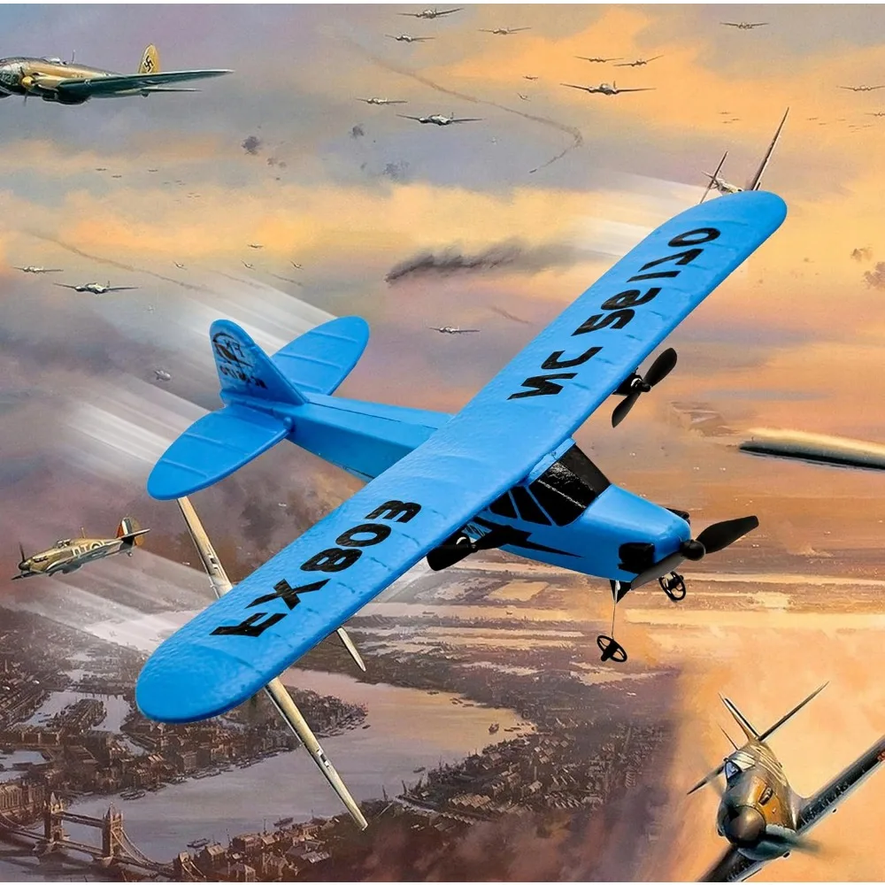 2 Channel Remote Control Foam Airplane for Kids - Easy to Fly Outdoor Glider Toy for Boys and Girls