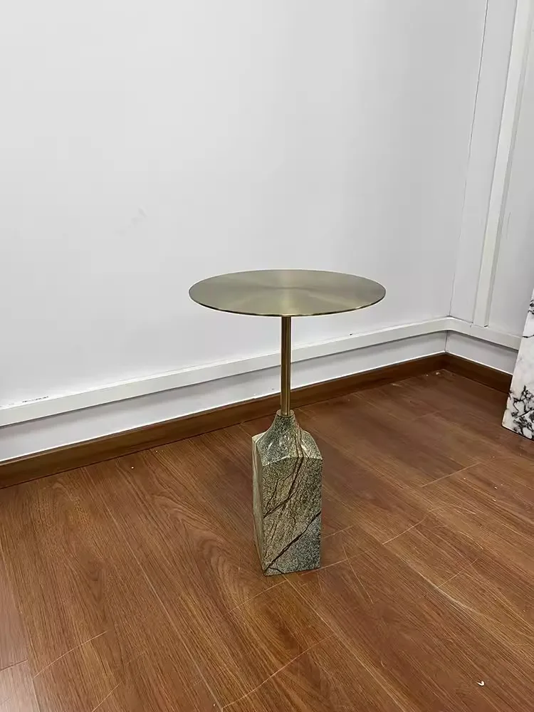 Modern Light luxury Simplicity Creativity Marble Small side table Living room Home use Round shape Design Ironwork Tea table