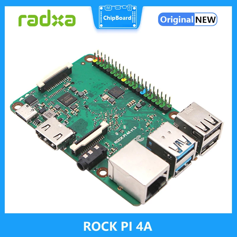 ROCK PI 4A V1.4 Rockchip Board High-speed Version OP1 Onboard eMMC RK3399 Cortex6 SBC Single Computer