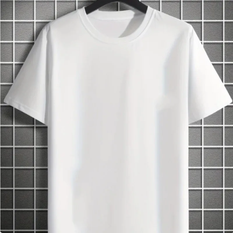 تي شيرت رجالي صيفي فضفاض مقاس 100% قطن مطبوع عليه وردة كاجوال بقصة ضيقة ورقبة دائرية وأكمام قصيرة #6