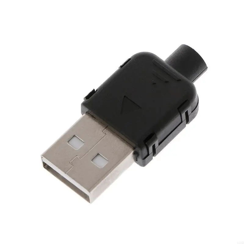 J1HD 10Sets Type A USB 4 Pin Male Socket Connector Plug Termination Plastic for S
