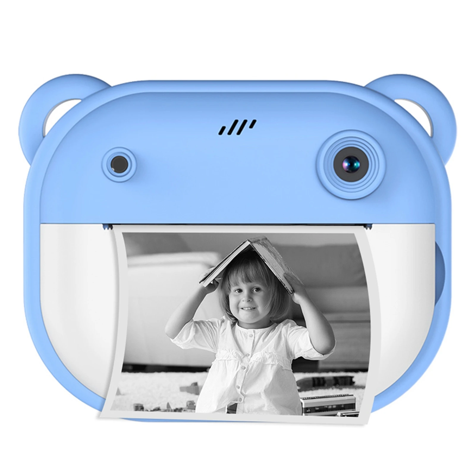 ids Instant Print Camera Kindercamera 1080P Digitale Camera met Dubbele Lens 2 Inch Scherm Ingebouwde Batterij Fotolijsten Thermisch