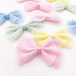 10Pcs Mesh Bowknot Applique For DIY Baby Hair Clip Hat Headwear Crafts Patches Decor Ornament Clothing Accessories