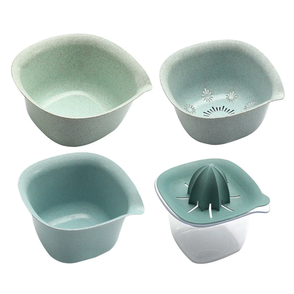 

1Set Anti-Slip Salad Bowl Portable Lemon Squeezer Press with Fine Workmanship Easy Extractor for Home Restaurant