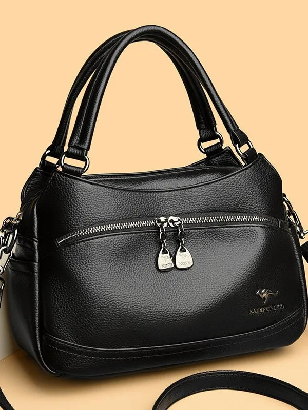 leather-handbag-women's-casual-style-retro-large-mom-bag-versatile-leisure-ladies-handbag-soft-zipper-closure-round-body-bag