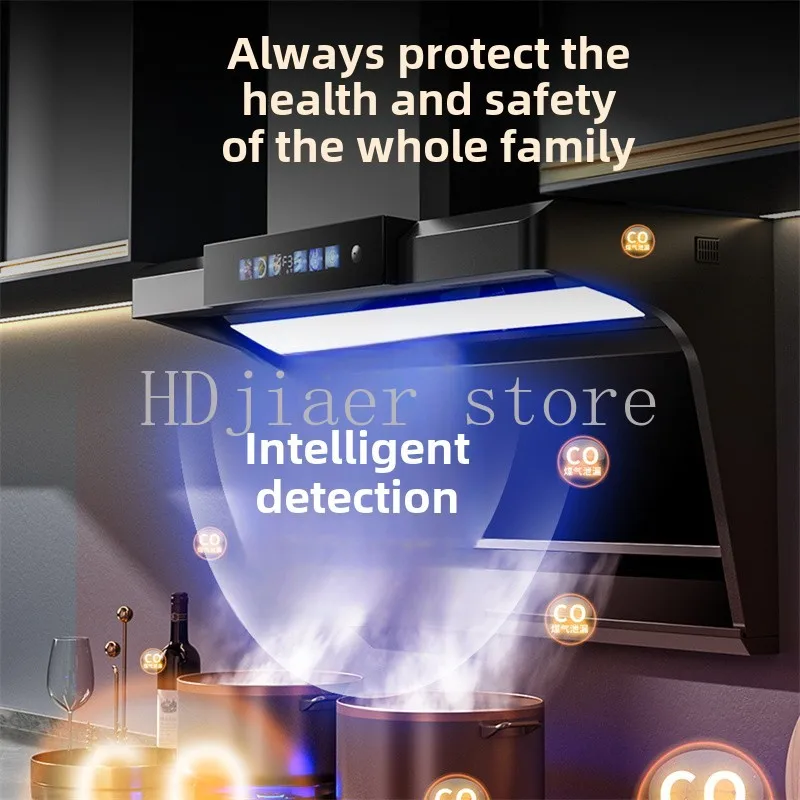 Kitchen Range Hood Large Suction Range Hoods Top Side Double Suction Cooker Hood Wall-mounted Smart Cleaning Smoke Exhaust Hood