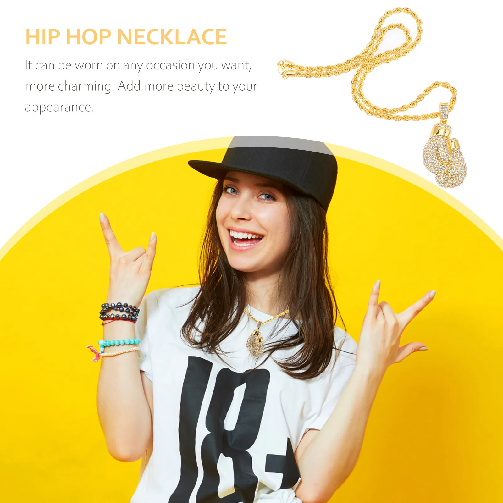 Boxing Gloves Necklace for Men and Women – Hip Hop Sports Pendant Jewelry with Chain