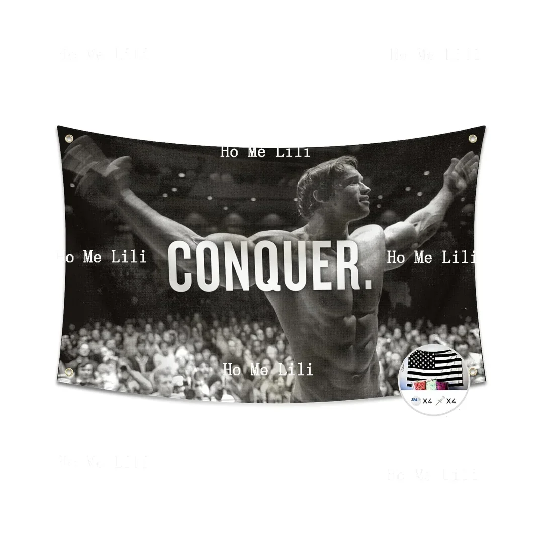 Conquérir pour Arnold Schwarzenegger, Motivation de gymnastique, affiche de Fitness drôle, tapisserie de décoration murale de grotte Cool Man