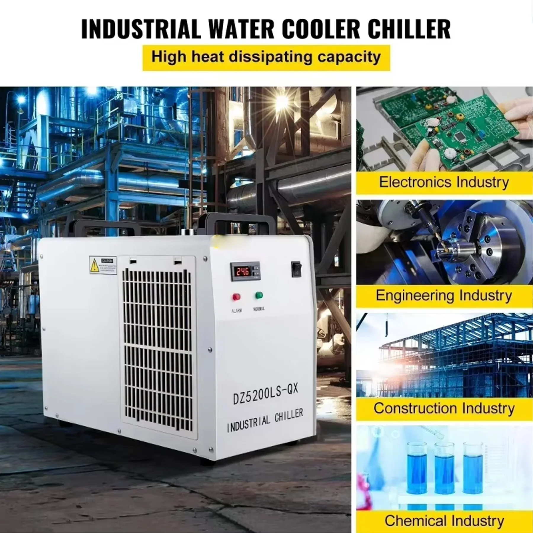 CW5200 Industrial Water Chiller Digital Temperature Control Water Cooling Machine for CO2 Laser Engraver Cutter Glass Tube