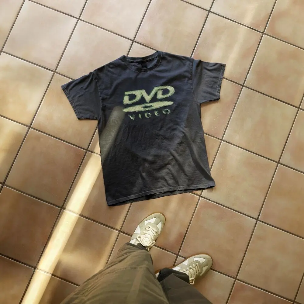 DVD Video nostalgic green logo, Vintage gaming T-Shirt, 2000s aesthetic, Retro image 2