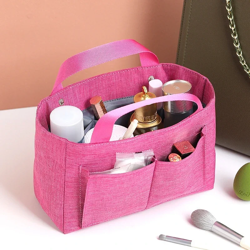 Women Large Capacity Cosmetic Bag Handbag InnerBag Multi-pockets Storage Makeup Bags Purse Organizer LuggageBags