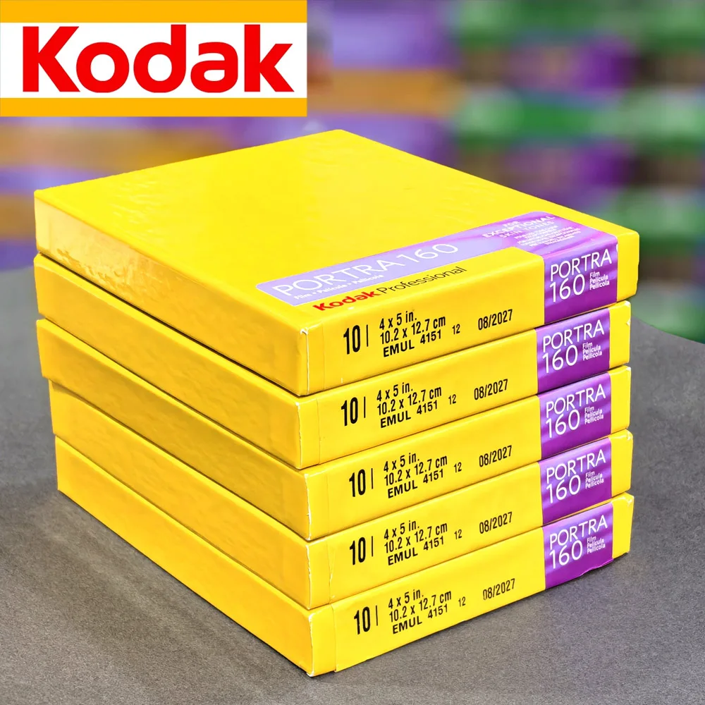 10 Hojas de Película Negativa a Color Kodak Turret E100 /Kodak PORTRA 160/Kodak PORTRA 400 EKTAR 4x5 Formato Grande con Reversión de Color