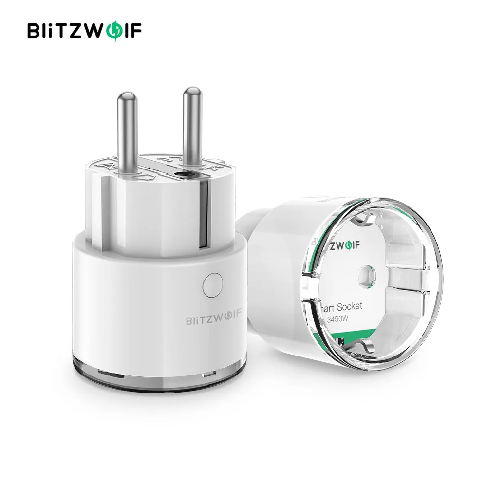 BlitzWolf BW-SHP6 Pro 15A 3450W WiFi Smart Plug Wireless Power Socket Outlet Energy Monitoring No Hub App Remote Control EU Plug