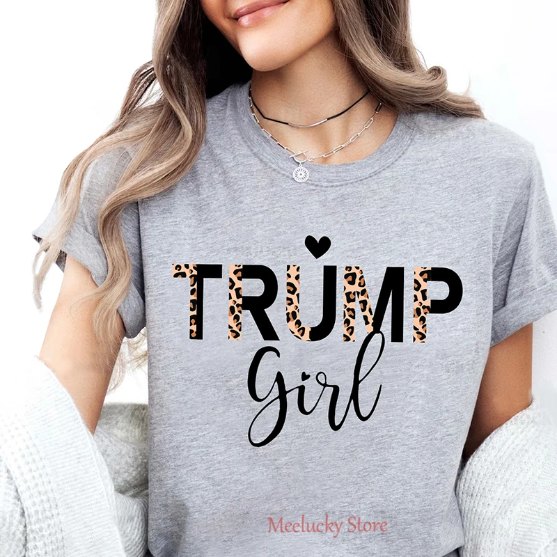 Letter Trump girl Printed Crew Neck Clothing Short Sleeve T-Shirt Trend Women\'s Summer Y2K Top