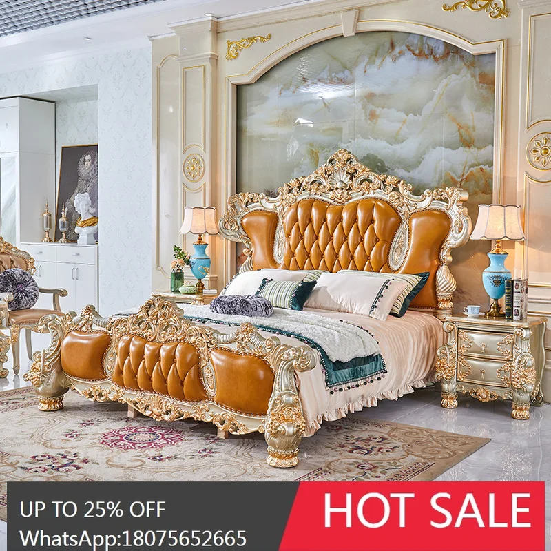 SGF European Style Solid Wood Bed Double Master Bedroom French Large Bed Simple Light Luxury