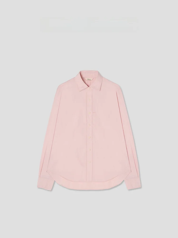 

Женская повседневная рубашка Romi Studio из чистого хлопка, винтажная, розовая, с эффектом легкой мятости, с воротником, свободного кроя, с длинными рукавами