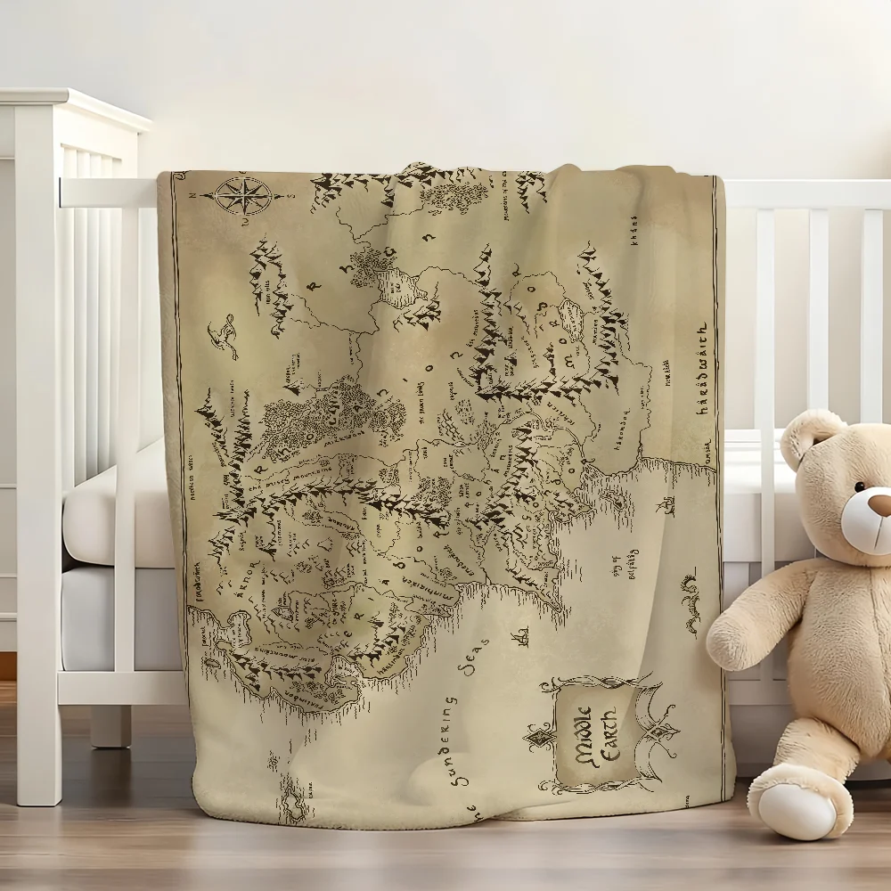 

Middle Earth Map -Lords Of The R-Rings Blanket Soft and Skin Friendly For Couch Bed Napping Bedspread All Seasons Comforter