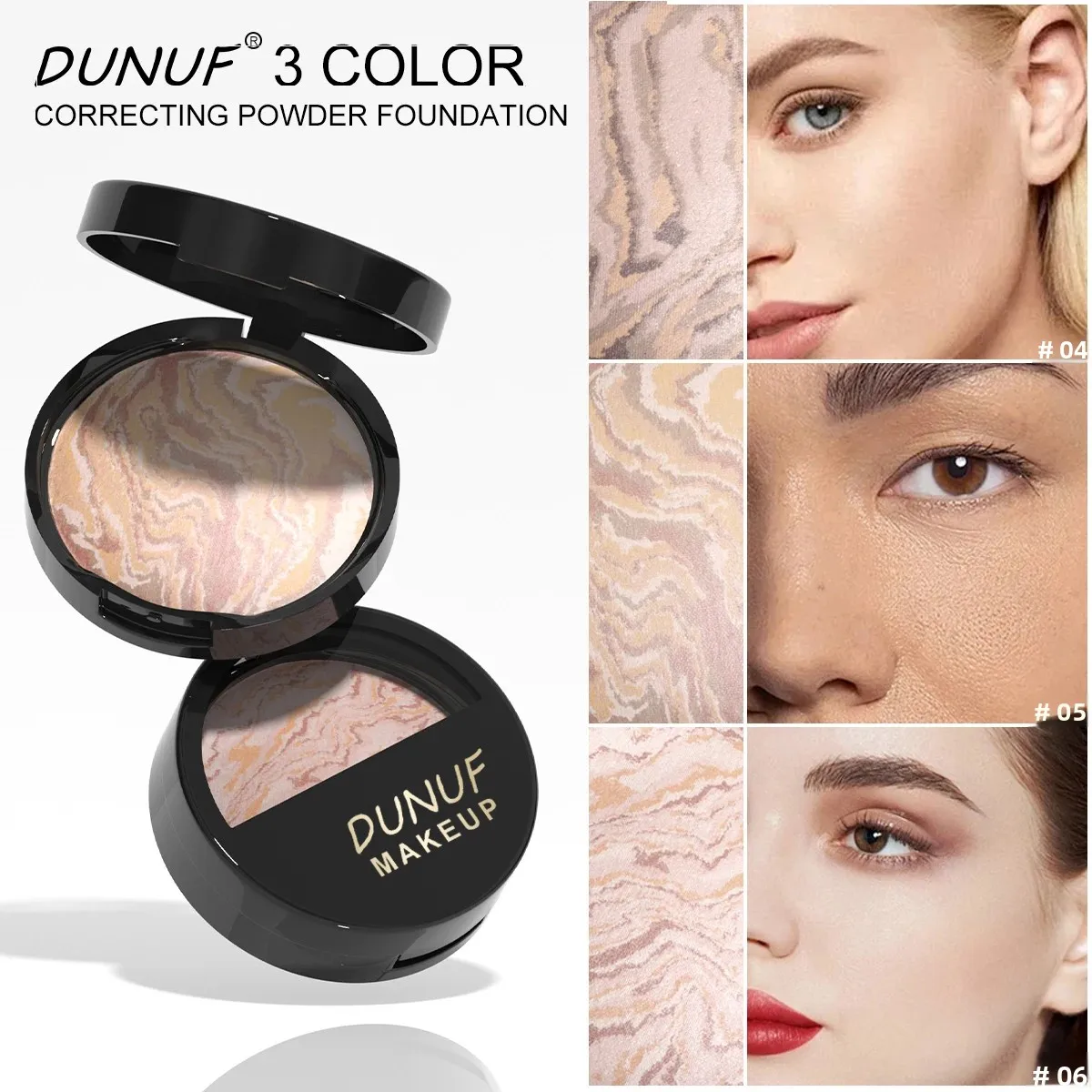 لوحة هايلايتر تدوم طويلاً، مقاومة للماء للتحكم في الزيت، خفيفة الوزن، بودرة إعداد كونتور، مكياج للوجه، 3 ألوان