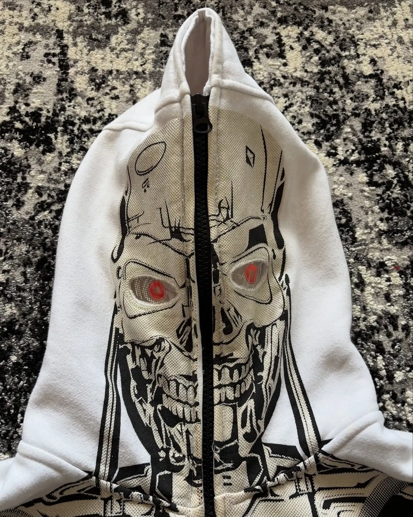 Y2k Trendy Robot Full Zip Hoodies Women Grunge Hip Hop Streetwear Sweatshirt Tops Retro American Oversized Hoodie Men Clothing