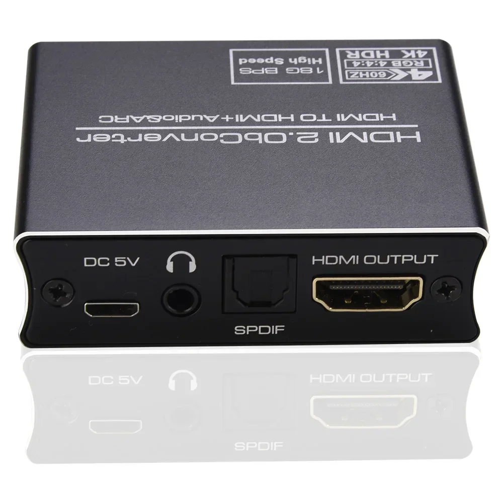 4K 60Hz HDMI2.0b HDMI To HDMI + 3.5MM Audio ARC 5.1CH HDMI Audio Extractor HDCP 2.2 HDR10 Video Converter Plug and Play