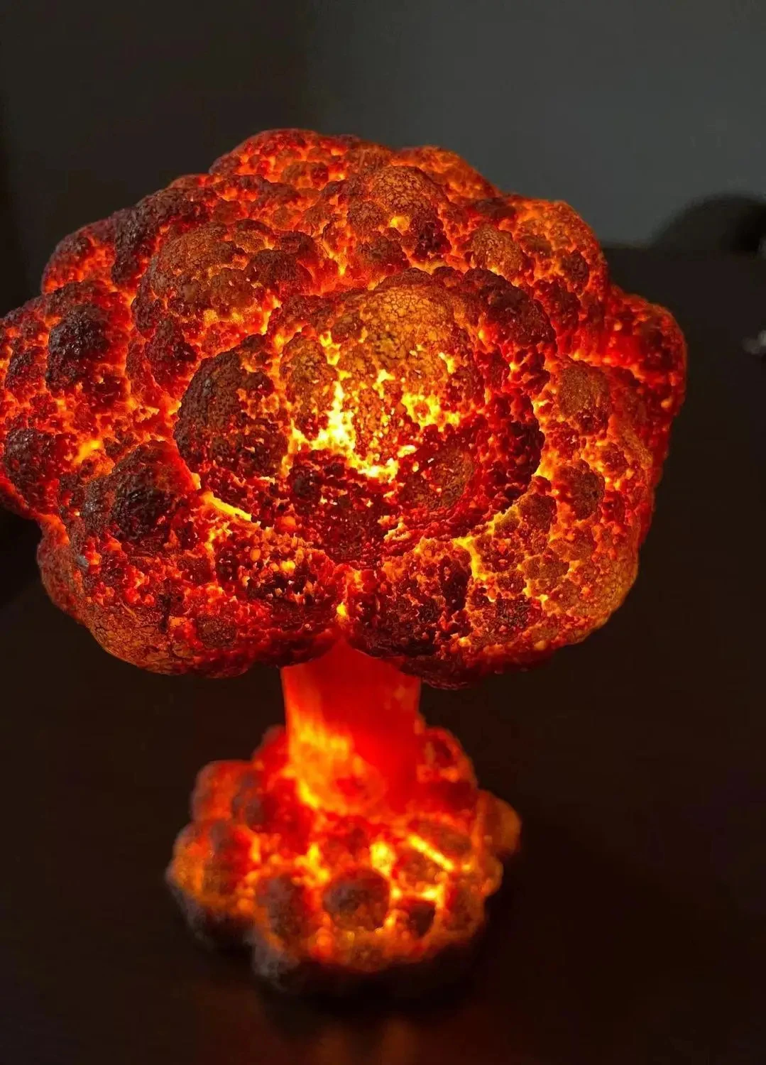 1PC LED Mushroom Cloud Desk Lamp USB Powered Resin Ornament, Retro Exquisite Glowing Table Night Light Home Desktop Decor