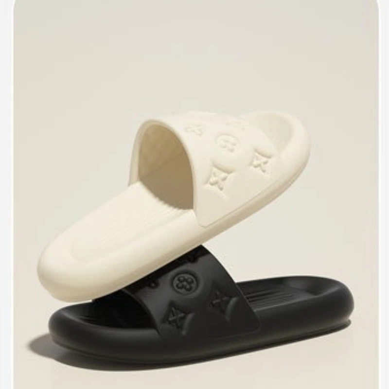 

New multi-color high-end fashion cool slippers for women, with a sense of stepping on poop and small flower EVA slippers