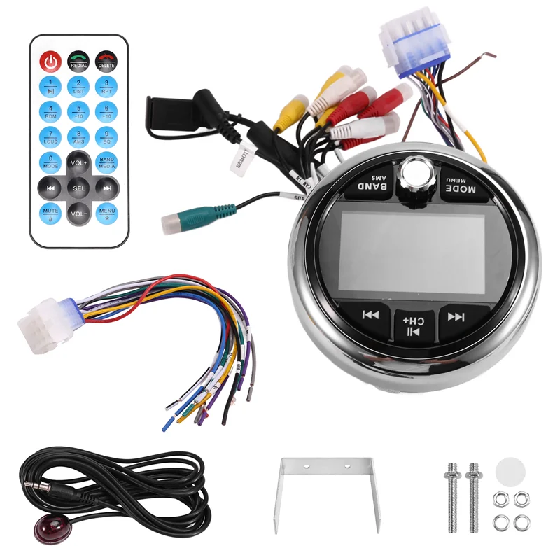 

Leading-Boat Radio MP5 Marine Stereo Source Media Player AM FM RDS Receiver Video Play Bluetooth For ATV UTV SPA RZR