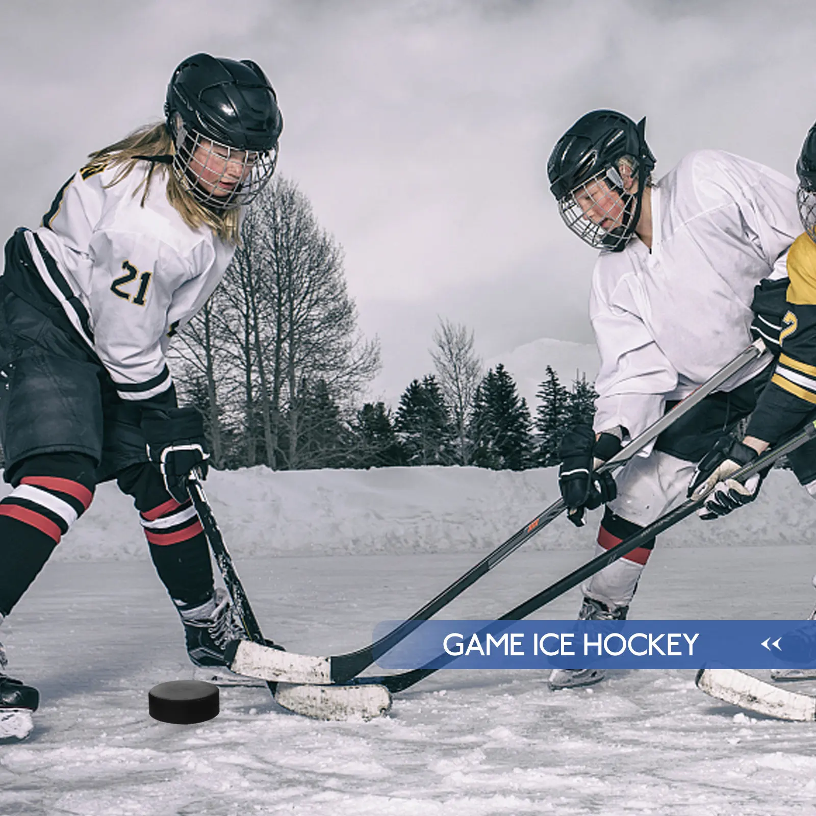 2Pcs Professional Plastic Hockey Puck for Roller Ice Hockey Training Competition Smooth Indoor Outdoor Court Ice Rink Concrete