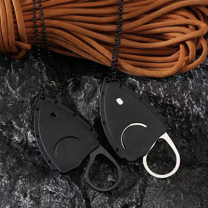 1Pc Mini Knife Unpacking Essential Necklace Camping Stainless Steel Ornament Portable Outdoor