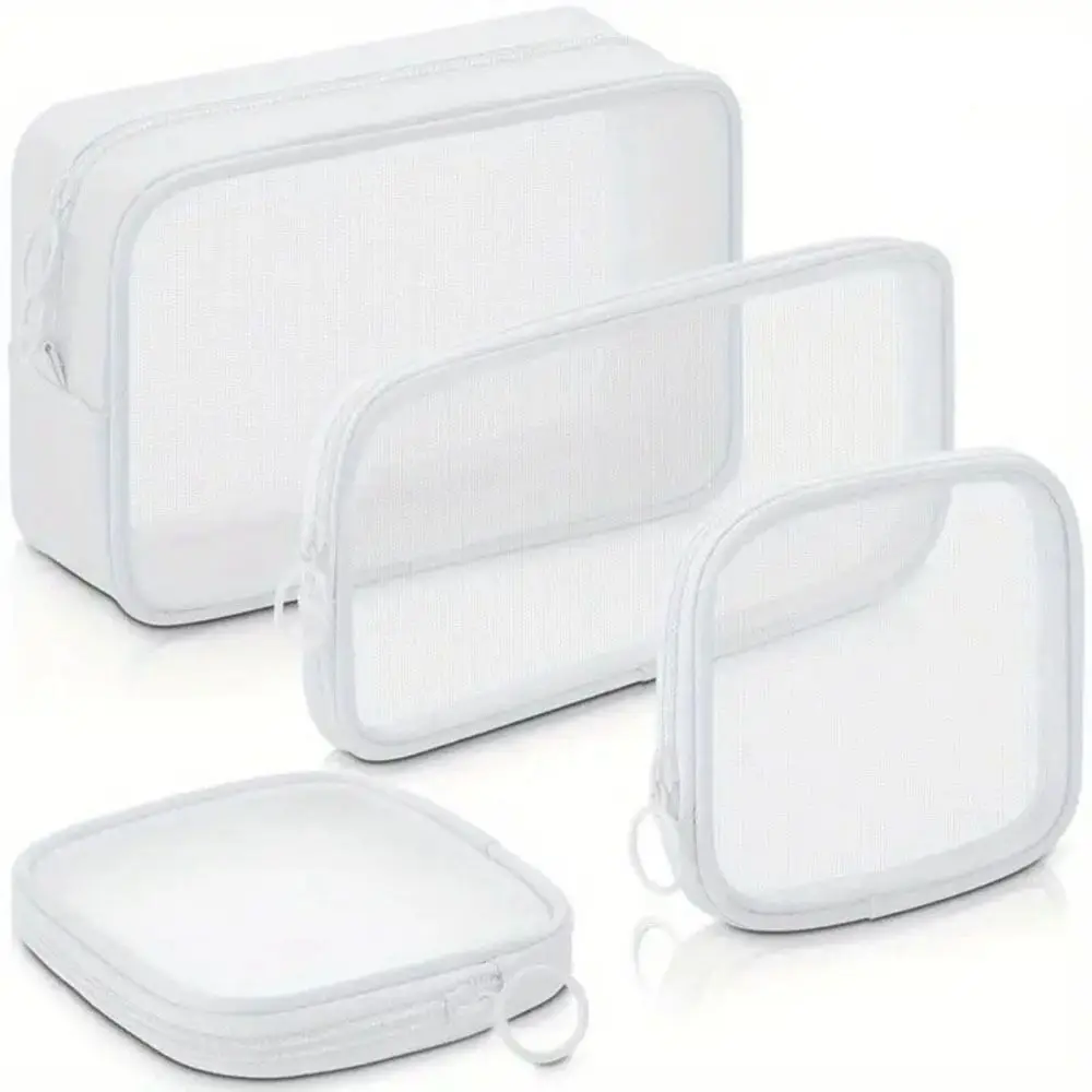 

Transparent Mesh Makeup Bag Black/Blue/White Multifunction Ladies Toiletry Storage Bag Portable Lipstick Organizer Bags