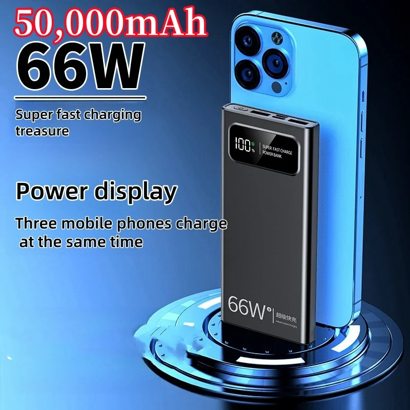 NEW Power Bank For Xiaomi 500000mAh 120W Super Fast Charging Battery High Capacity Digital Display Power Bank For Iphone Samsung