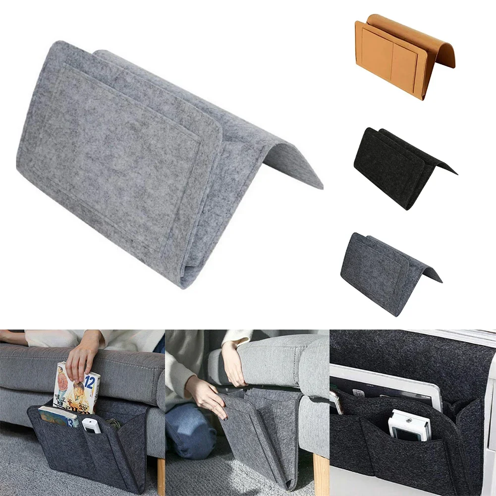 Tasca da comodino in feltro Organizer per telefono libro portariviste tasche borsa portaoggetti appesa borsa laterale per divano da letto