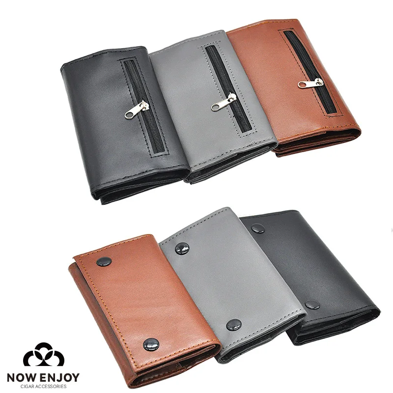 

HOT SALE Portable Storage PU Leather Bag Tobacco Pouch Case Bag Pipe Cigarette Holder Smoking Paper Holder Case Wallet Bag