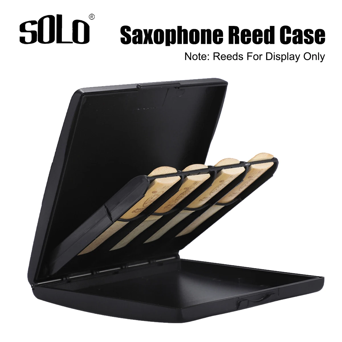 SOLO SR-85 Sax Reed Storage Case – 8 Independent Slots, Lightweight 60g, ABS Shell, Elastic Band, for Alto/Tenor/Soprano Reeds