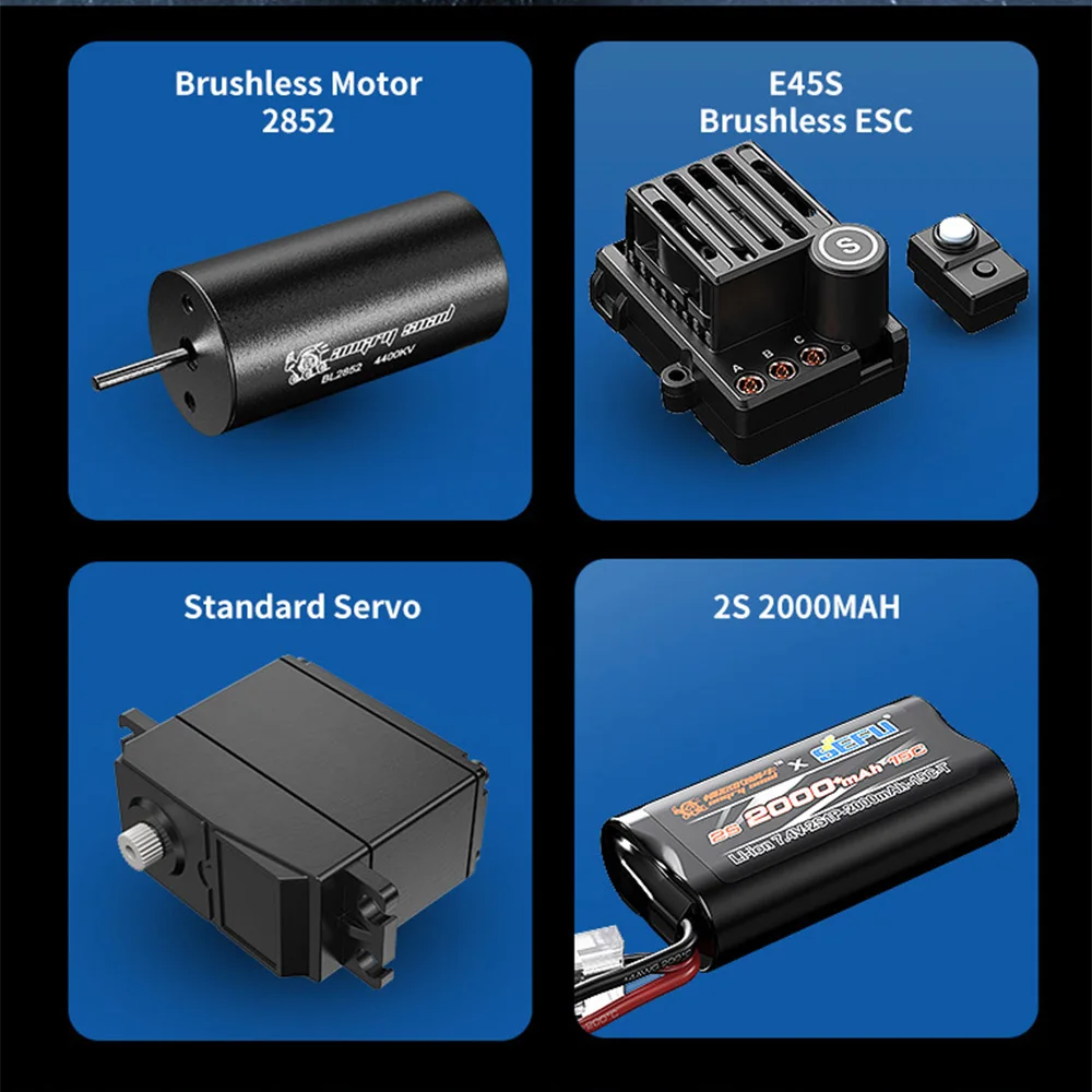 MJX Hyper Go 14208 RC Car 4WD Brushless Motor 45A ESC 6KG Servo 41-53KM/H Off-road Monster Truck 2.4GHz 120M Control Distance view 4