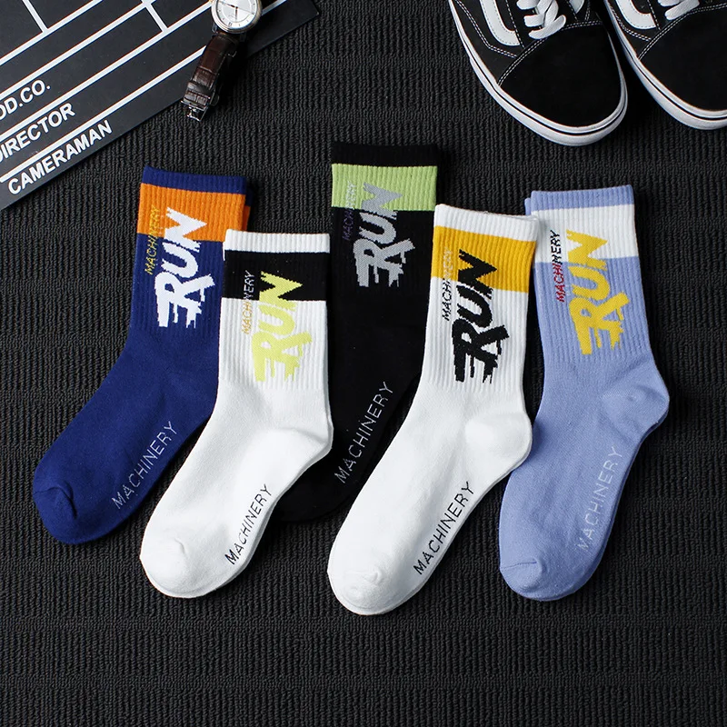 

Men Socks Cotton Breathable College Hip Hop Running Basketball Cycling Sports Socks Male Gift Short Sox Middle Tube Calcetines