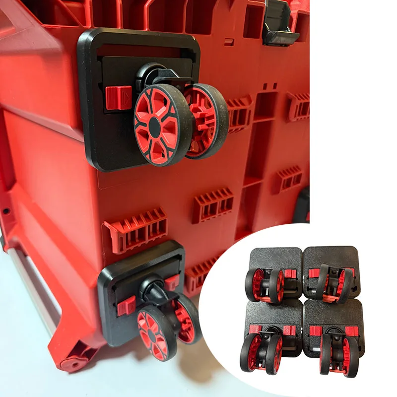 Suitable for Milwaukee PACKOUT Toolbox Bottom Wheels Set Pull Rod Kit Quick Install Buckle Accessories Pull Rod Sets Portable