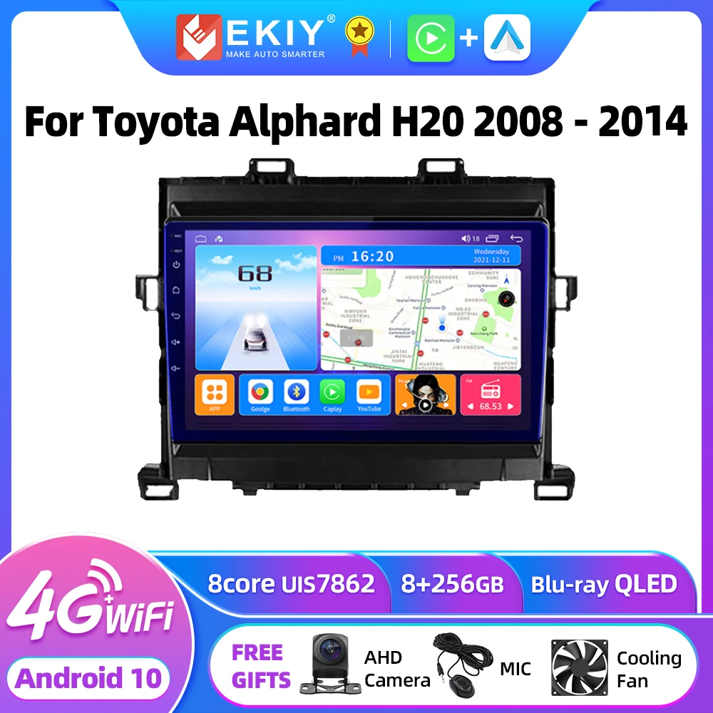 

EKIY T7 Android 10 For Toyota Alphard H20 2008 - 2014 Car Radio Multimedia Player Navi Carplay 2DIN Tape Recorder Head Unit DVD