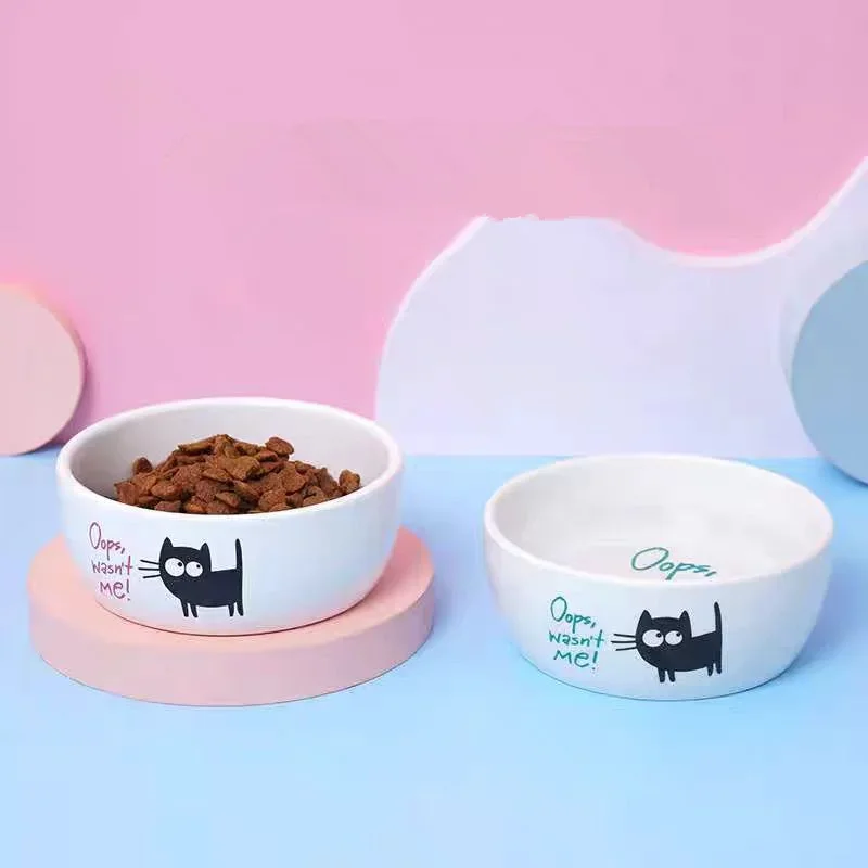 New Fashion Cartoon Small Black Cat Pet Food Bowl Ceramic Easy To Clean Bowl Safe Harmless Pet Supplies for Dog Cat Accessories