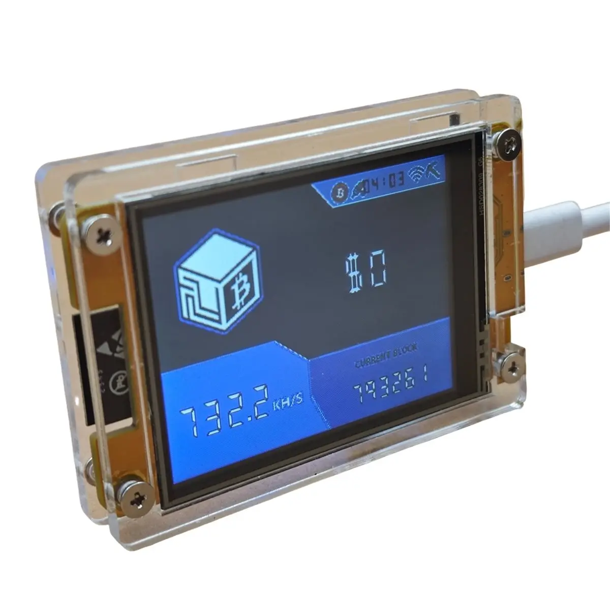 

Модернизированный майнер NMMinerNerdMiner BTC Solo Miner с 2,8-дюймовым сенсорным экраном, 735 кГ/с, для домашнего офиса