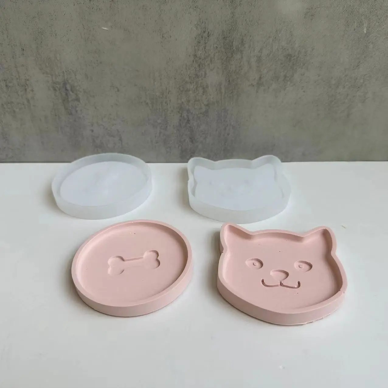 DIY kot kości Pet przechowywania Coaster formy silikonowe taca epoksydowa formy gipsowe forma betonowa DIY glina ceramiczna odlewania...